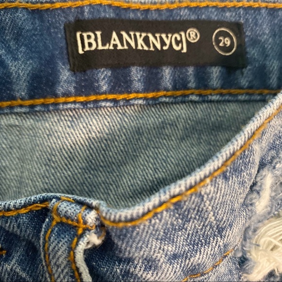 BLANK NYC Distressed Raw Hem Denim Jean Skirt 29 - Picture 8 of 11